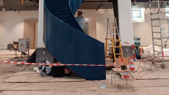 De centrale trap in opbouw
