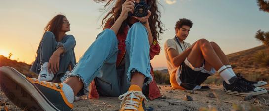 Jongeren in De Panne op het strand